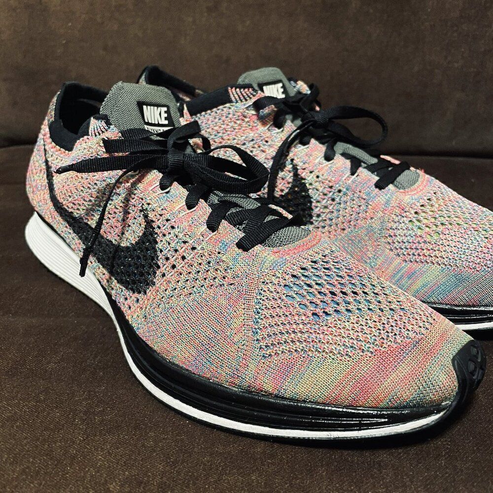 NIKE FLYKNIT RACER MULTICOLOR Rainbow MENS 11.5 US 526628-004 Version 1 2013